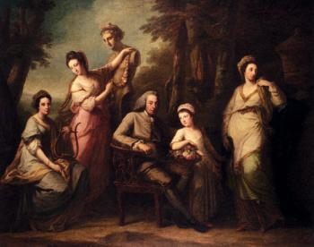 Angelica Kauffmann : Portrait Of Philip Tisdal With His Wife And Family